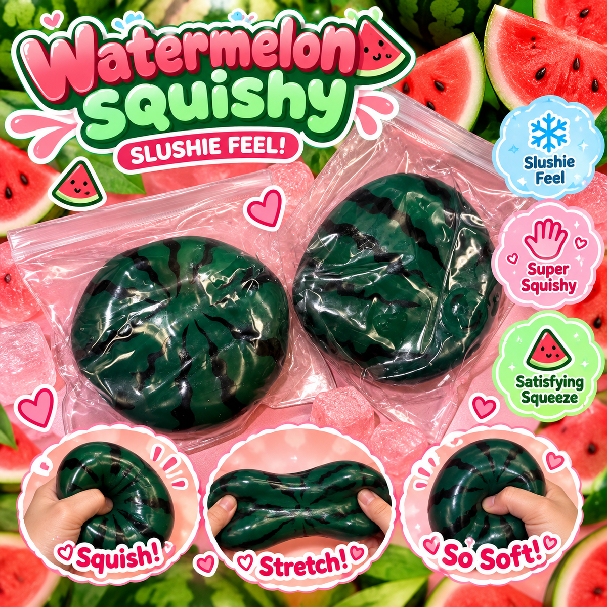 Slushie Textured Watermelon Ball