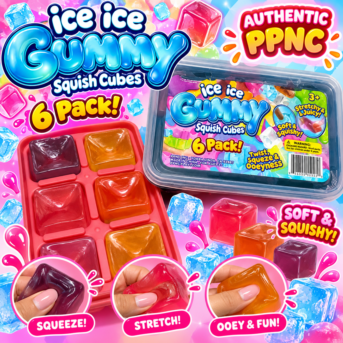 Authentic PPNC Ice Ice Gummy Squishy Cubes