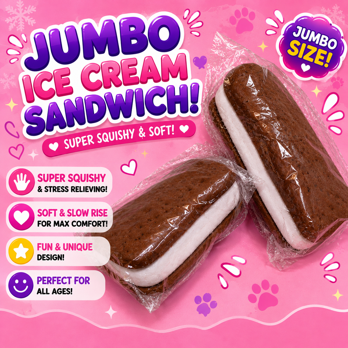 Jumbo Ice Cream Sandwich