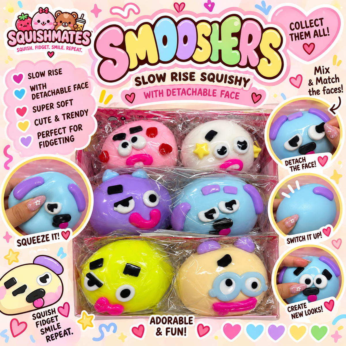 Smooshers Squishy with Face On